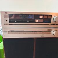 amplificatore JVC, radio HITACHI, casse Genesis