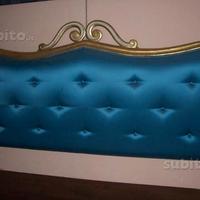 testata da letto on legno dorata antica