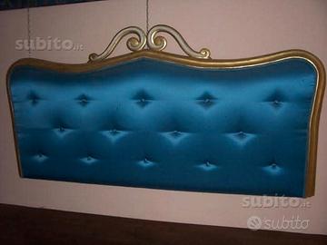 testata da letto on legno dorata antica