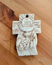 Croce Comunione ceramica Vintage da Appoggio