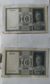 Cartamoneta 10 lire 1939