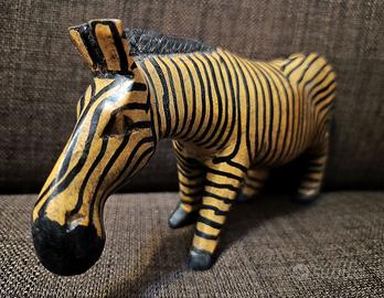 ZEBRA Scultura Etnica in Legno 19cm x 11cm
