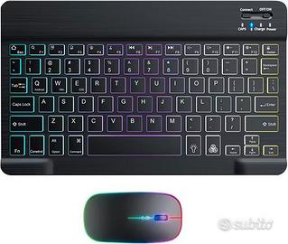Kit Tastiera Wi-Fi, Retroilluminata +Mouse. Nuova