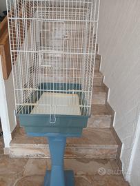 Gabbia per pappagalli con supporto 