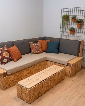 Divano Pallet Industrial angolare artigianale