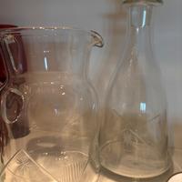 Coppia brocche vetro vintage bohemia