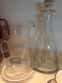 Coppia brocche vetro vintage bohemia