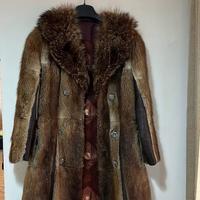 Cappotto vintage in vera pelliccia e pelle – anni
