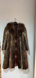 Cappotto vintage in vera pelliccia e pelle – anni