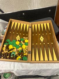 Scacchi dama in legno backgammon