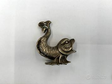 Vintage Pesce Argento Bronzo
