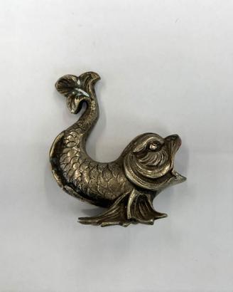 Vintage Pesce Argento Bronzo