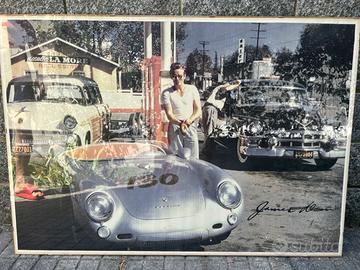 Quadro Poster James Dean e Porsche 550 Spyder -