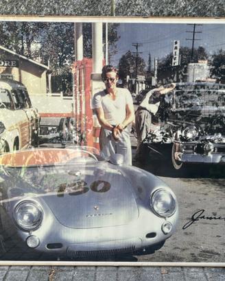 Quadro Poster James Dean e Porsche 550 Spyder -