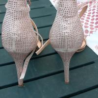 sandali eleganti salmone con strass