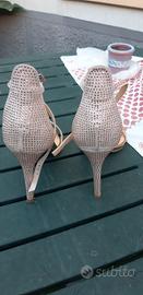 sandali eleganti salmone con strass