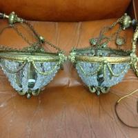 coppia lamp sospensione antiche fine XIX primi XX