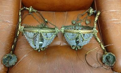 coppia lamp sospensione antiche fine XIX primi XX