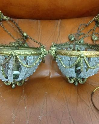 coppia lamp sospensione antiche fine XIX primi XX