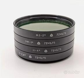 Set 4x Filtri fotografici Zenit 72mm