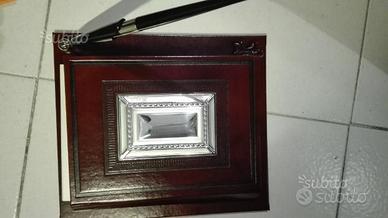 Portaagenda e orologio argento