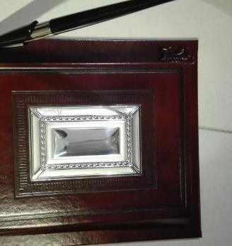 Portaagenda e orologio argento