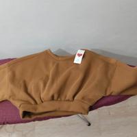 Felpa marrone cortissima