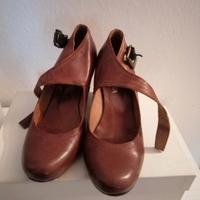 scarpe décolleté vintage in cuoio