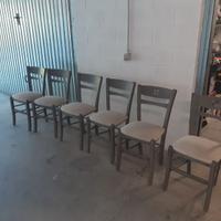 6 sedie in legno massello da restaurare