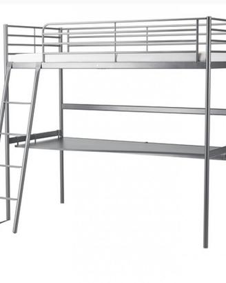 Letto a soppalco in metallo