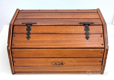 Portapane paniera in legno vintage  