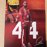 Cartolina ufficiale Lewis Hamilton Ferrari 