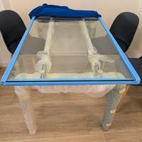 Tavolo rettangolare in vetro allungabile