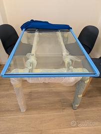 Tavolo rettangolare in vetro allungabile