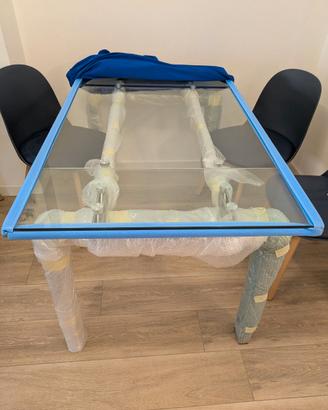 Tavolo rettangolare in vetro allungabile