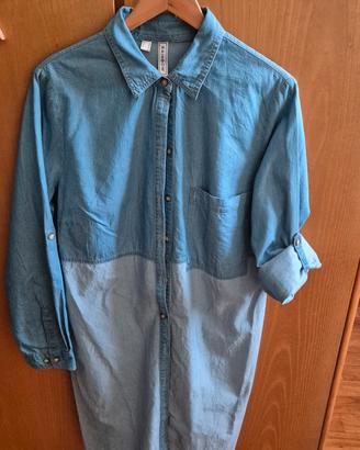 Vestito chemisier denim bicolore - Tg. 52/XXL