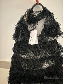 Borsa a spalla in pvc e rafia Anita Bilardi