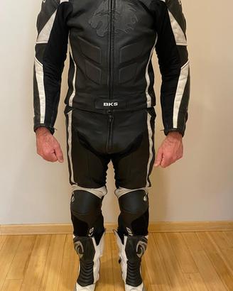 Tuta moto in pelle BKS 2 pezzi più stivali Forma