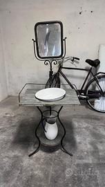 Mobile lavabo vintage con specchio
