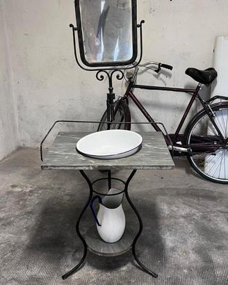 Mobile lavabo vintage con specchio