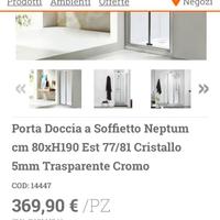 Porta doccia a soffietto Iperceramica Neptum80x190