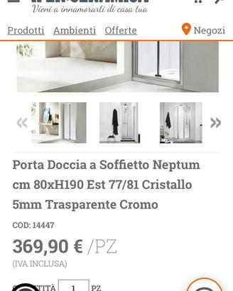 Porta doccia a soffietto Iperceramica Neptum80x190