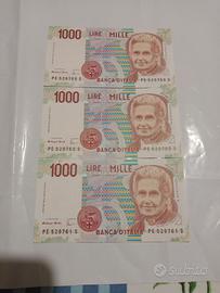 Banconote 1.000 Lire Montessori