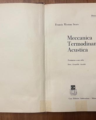 Meccanica Termodinamica Acustica di Sears