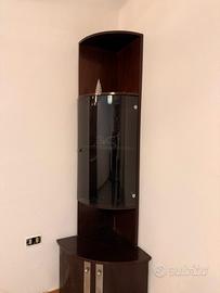 Mobile-vetrina angolare a colonna anni '60.