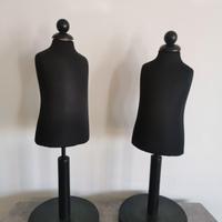 Coppia di Busti Manichini Sartoriali Neri 
