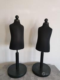 Coppia di Busti Manichini Sartoriali Neri 