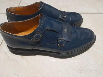 Scarpe uomo doppia fibbia in vera pelle
