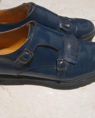 Scarpe uomo doppia fibbia in vera pelle