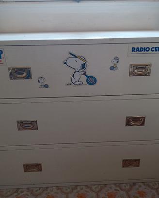 Armadio, cassettiera e comodino (in blocco)